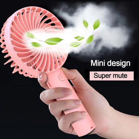 "Mini fan USB Rechargeable Handheld & Desktop Fan